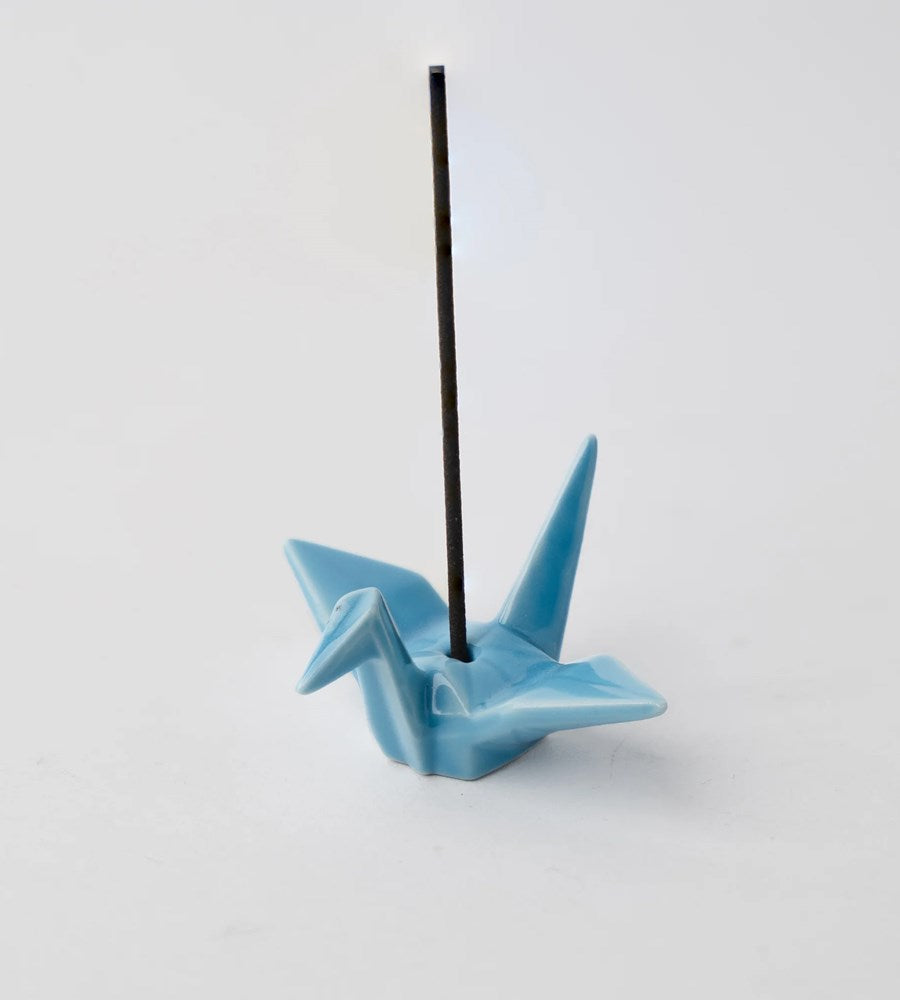 Origami Crane Incense Stand Light Blue