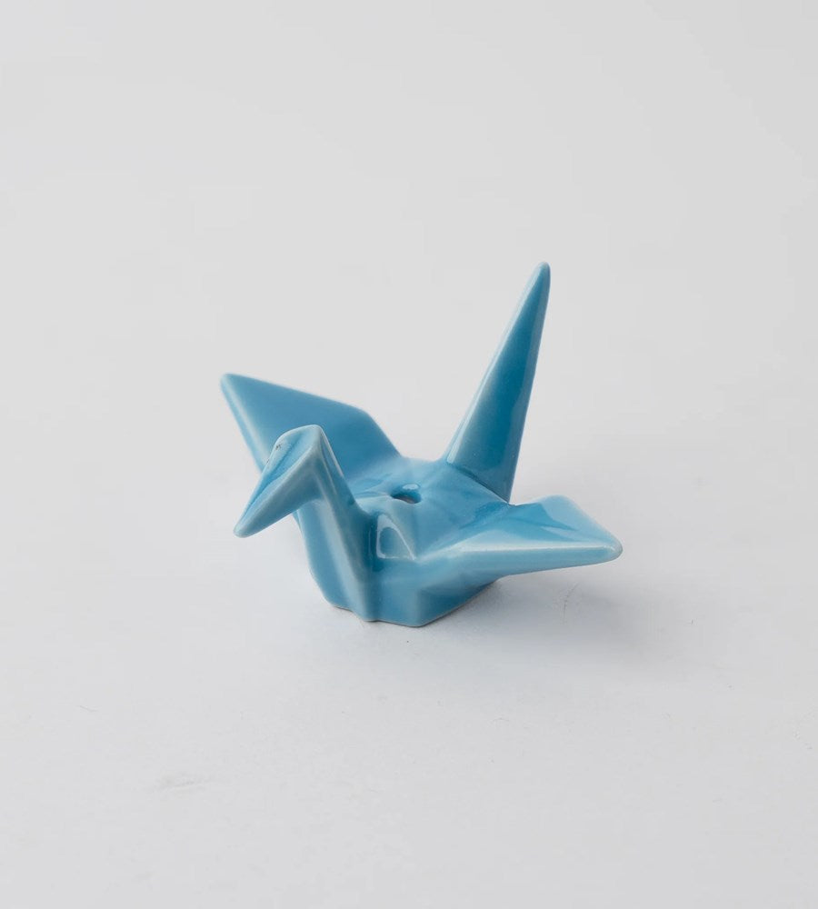 Origami Crane Incense Stand Light Blue