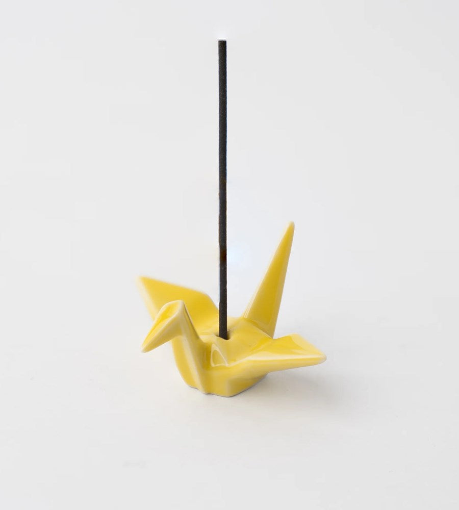 Origami Crane Incense Stand Yellow