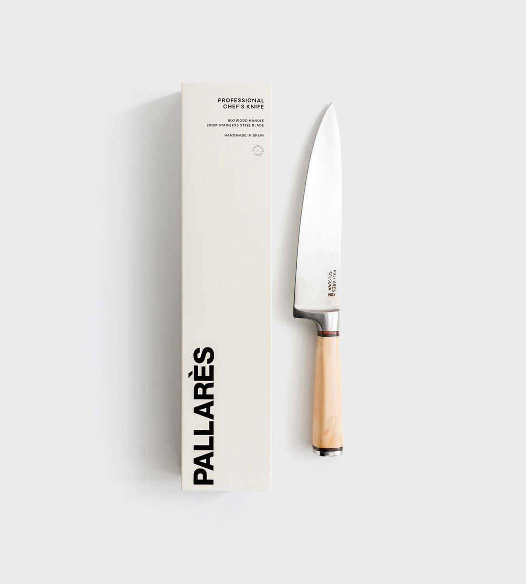 Pallares | Boxwood | Chef's Professional Knife | 20cm Stainless Steel Blade