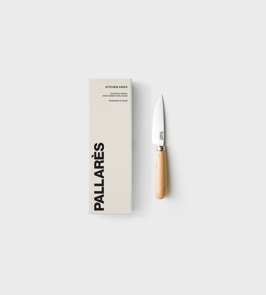 Pallares | Kitchen Knife | Boxwood | 10cm Carbon Steel Blade