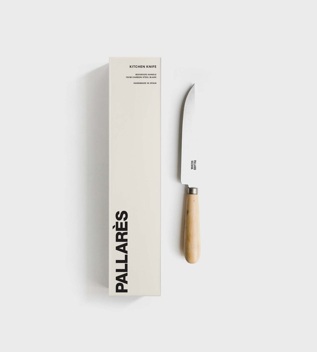 Pallares | Kitchen Knife | Boxwood | 15cm Carbon Steel Blade