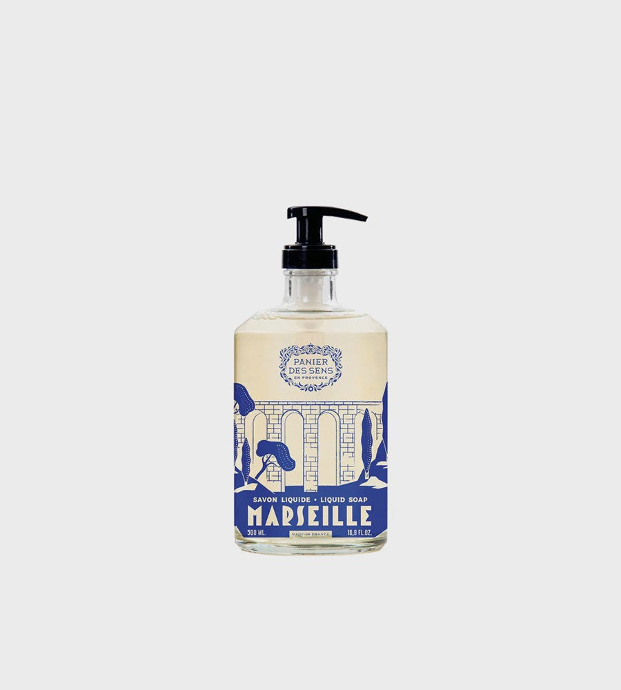 Panier des Sens | Olive Glass Marseille Liquid Soap | Ltd Edition Blue