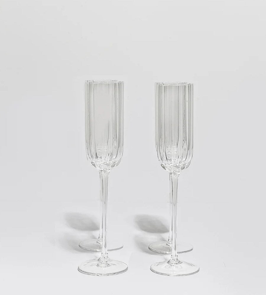 Petal Champagne Flute | Clear- Set of 4