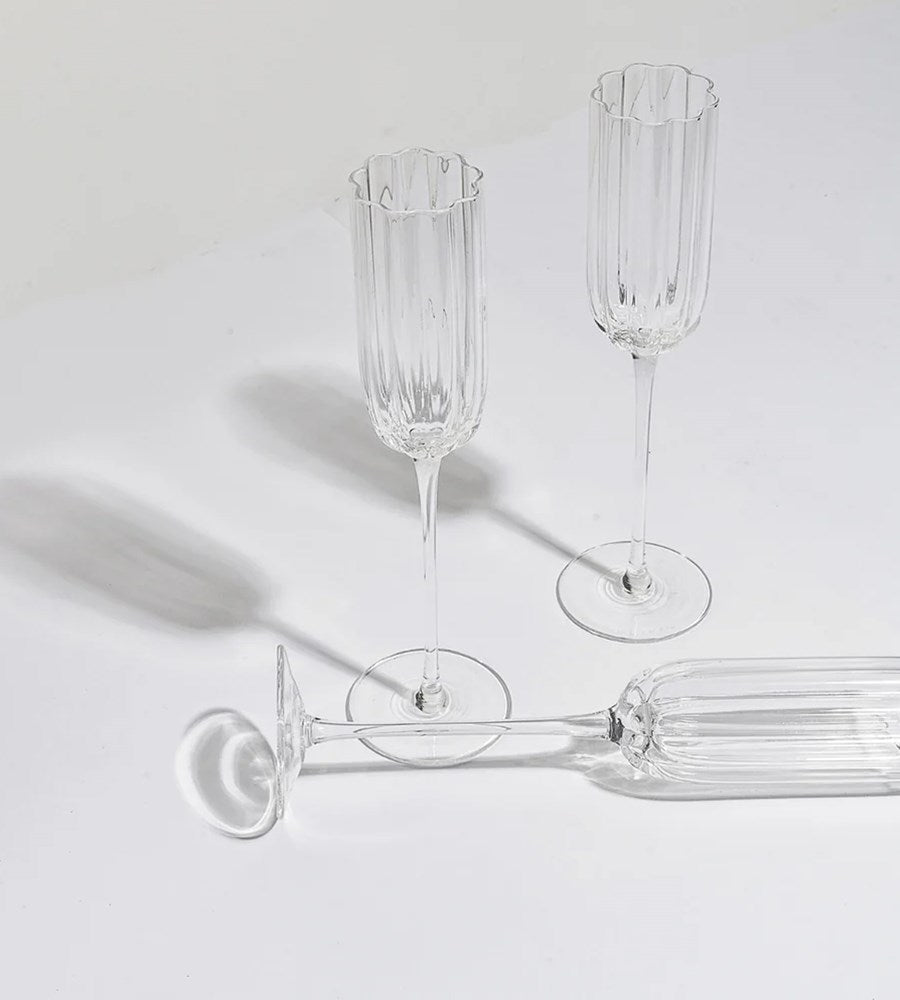 Petal Champagne Flute | Clear- Set of 4