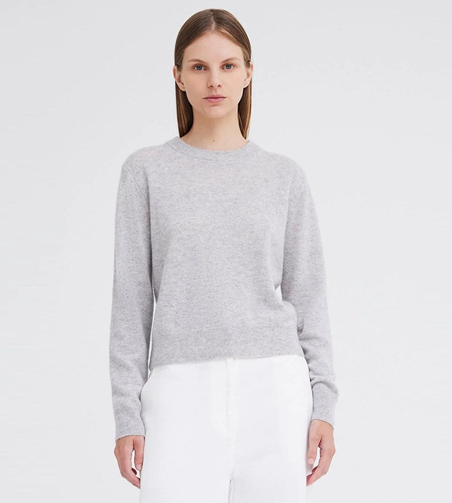 Peter Sweater | 100% Cashmere | Pale Grey Marle
