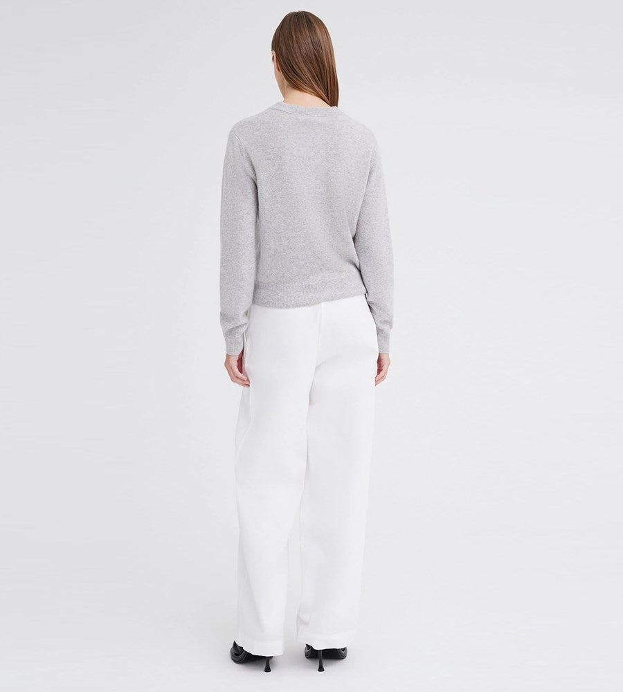 Peter Sweater | 100% Cashmere | Pale Grey Marle