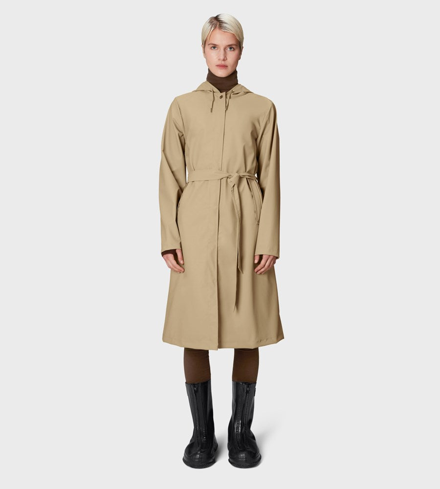 Rains | A-Line Longer Jacket W3 | Sand