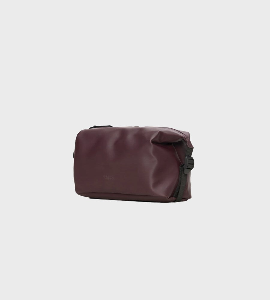 Maroon bag on a light gray background