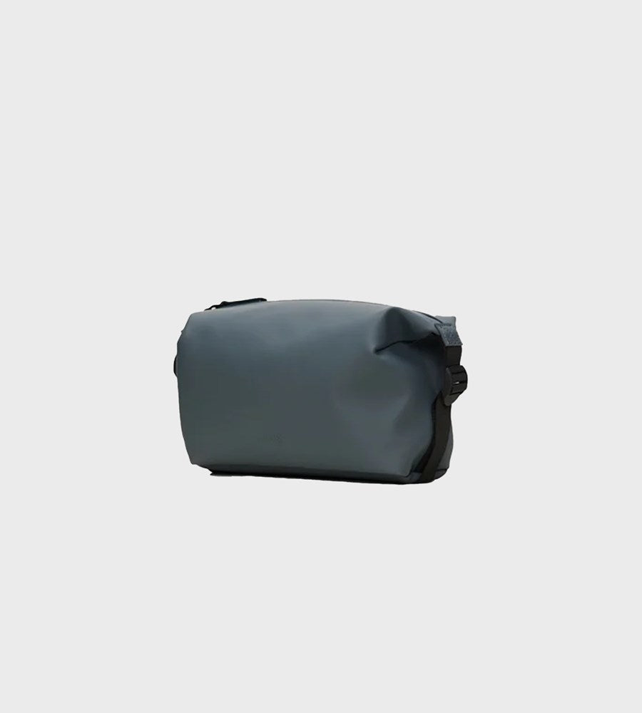 Gray waterproof bag on a light gray background
