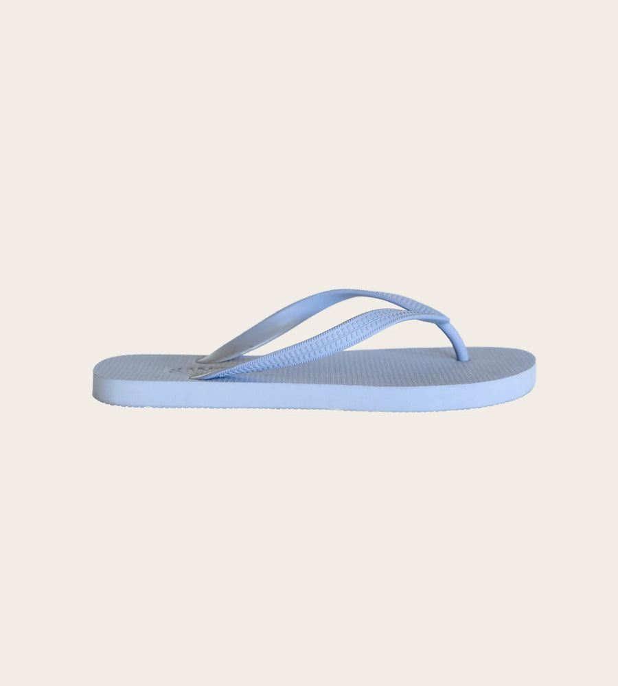 Light blue flip-flop sandal on a light gray background