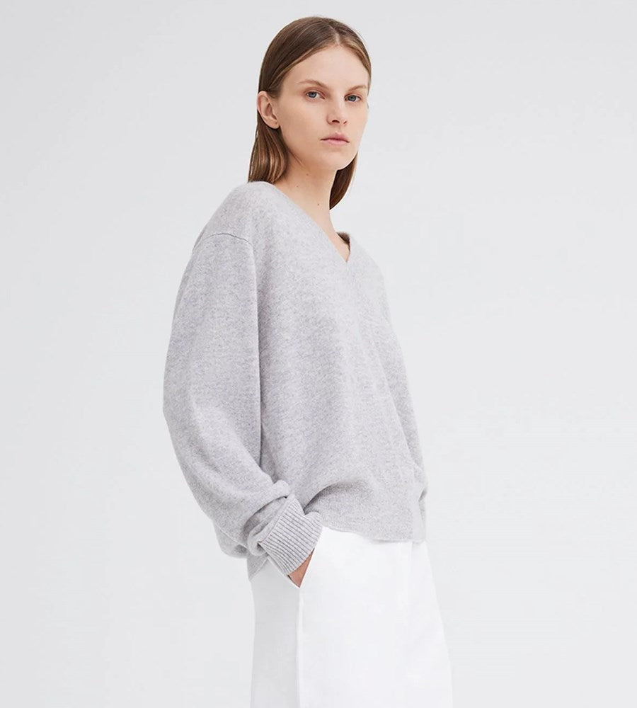 Sharpo Sweater | 100% Cashmere | Pale Grey Marle