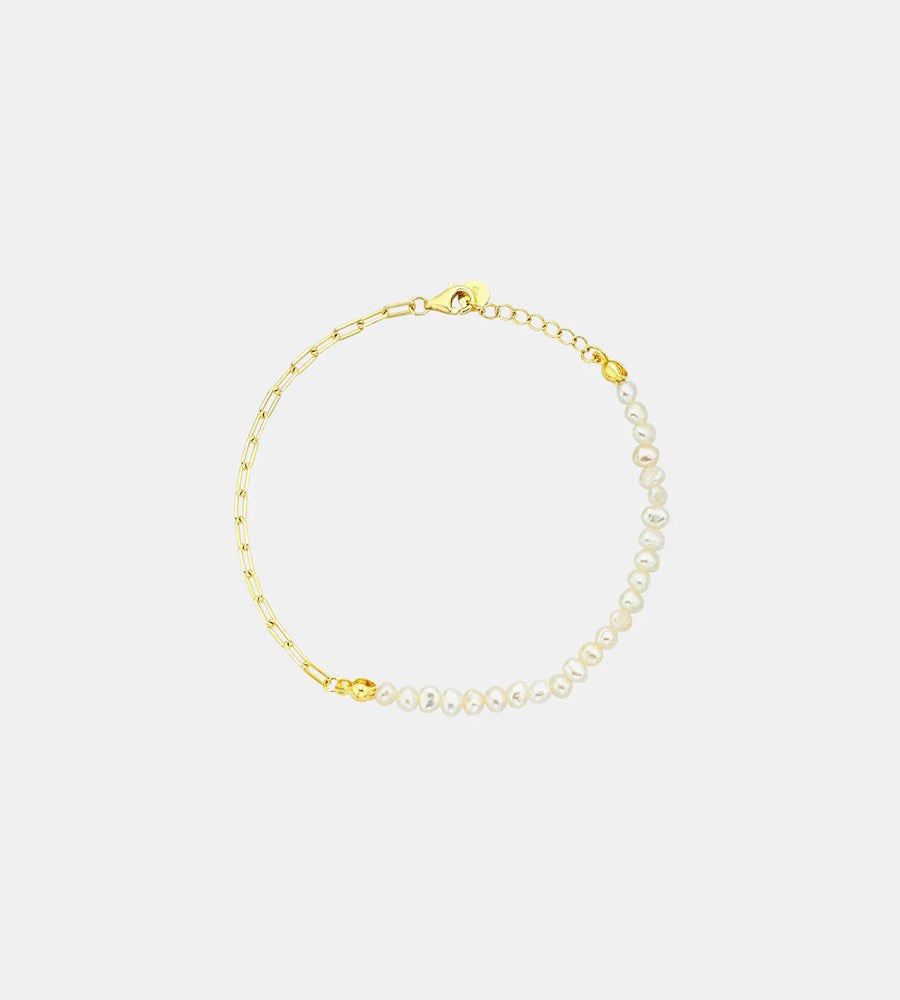Sophie | Pearl Mini Link Bracelet Gold