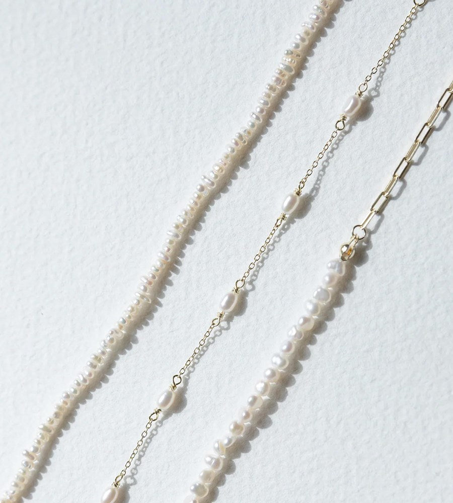 Sophie | Pearl Mini Link Bracelet Gold