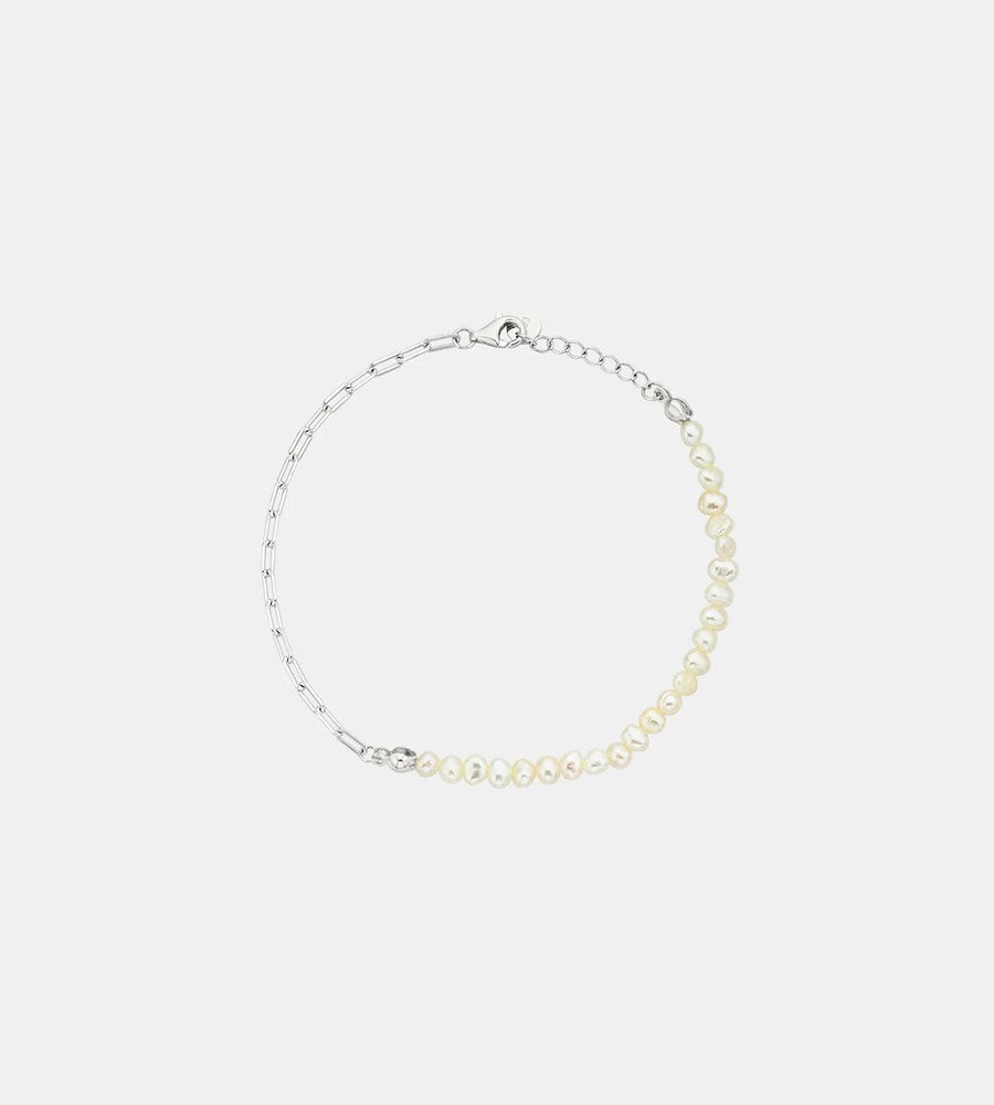 Sophie | Pearl Mini Link Bracelet Silver