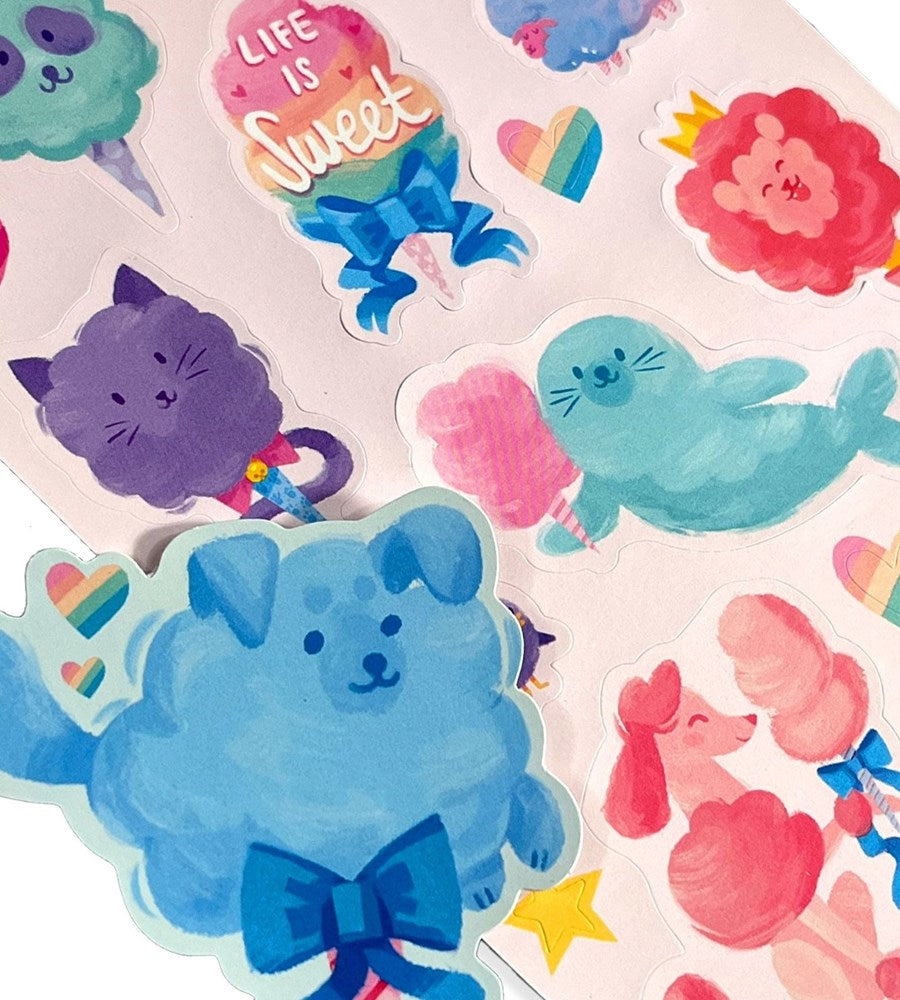 Stickiville Fluffy Cotton Candy Scented Stickers