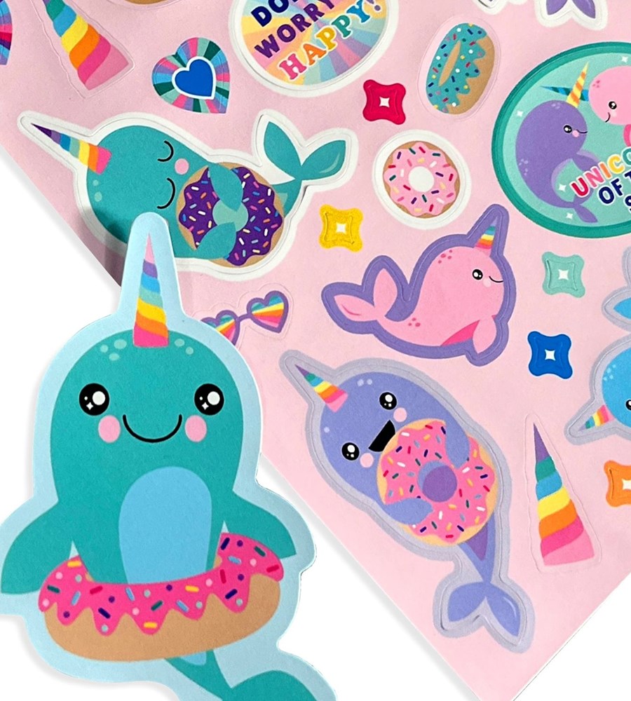 Stickiville Nom Nom Narwhals Scented Stickers