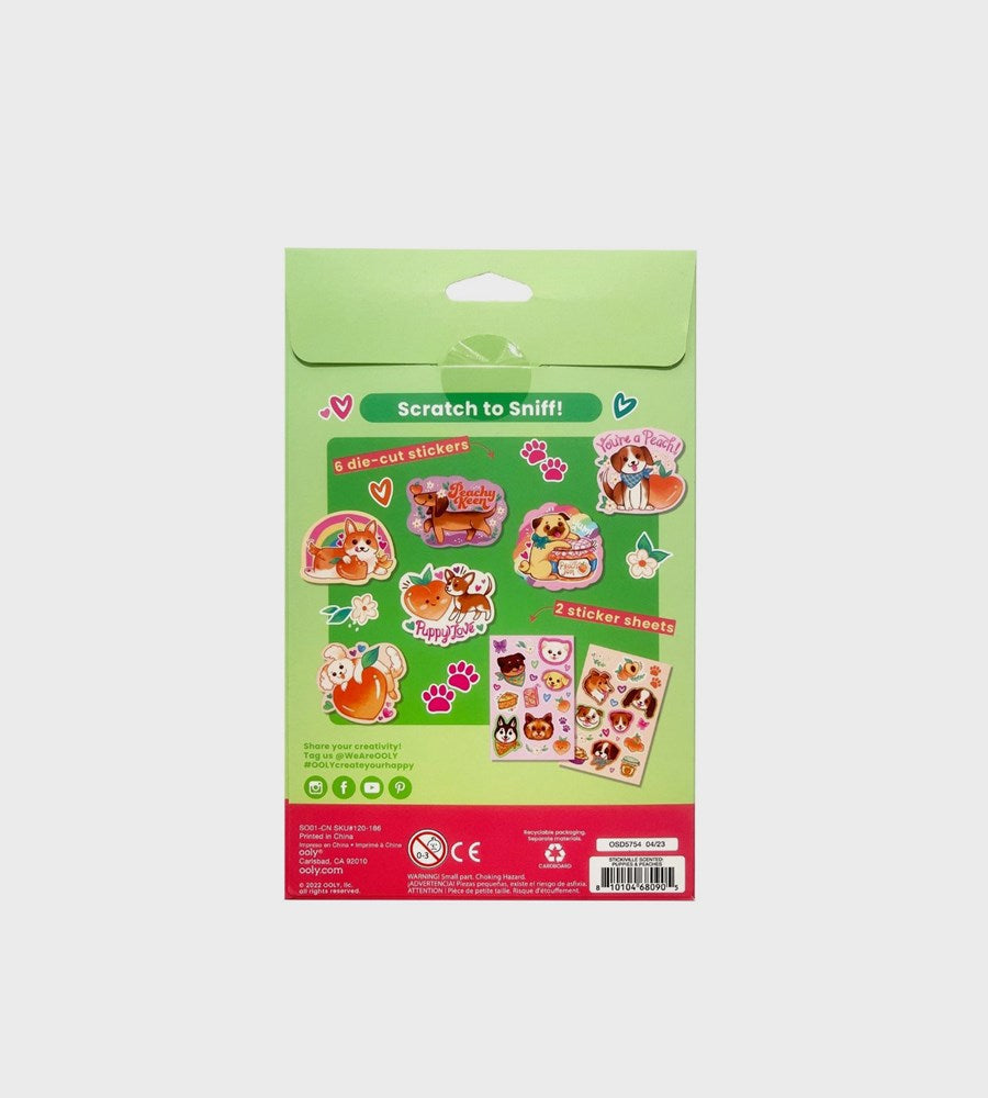 Stickiville Peaches and Puppies Scented Stickers