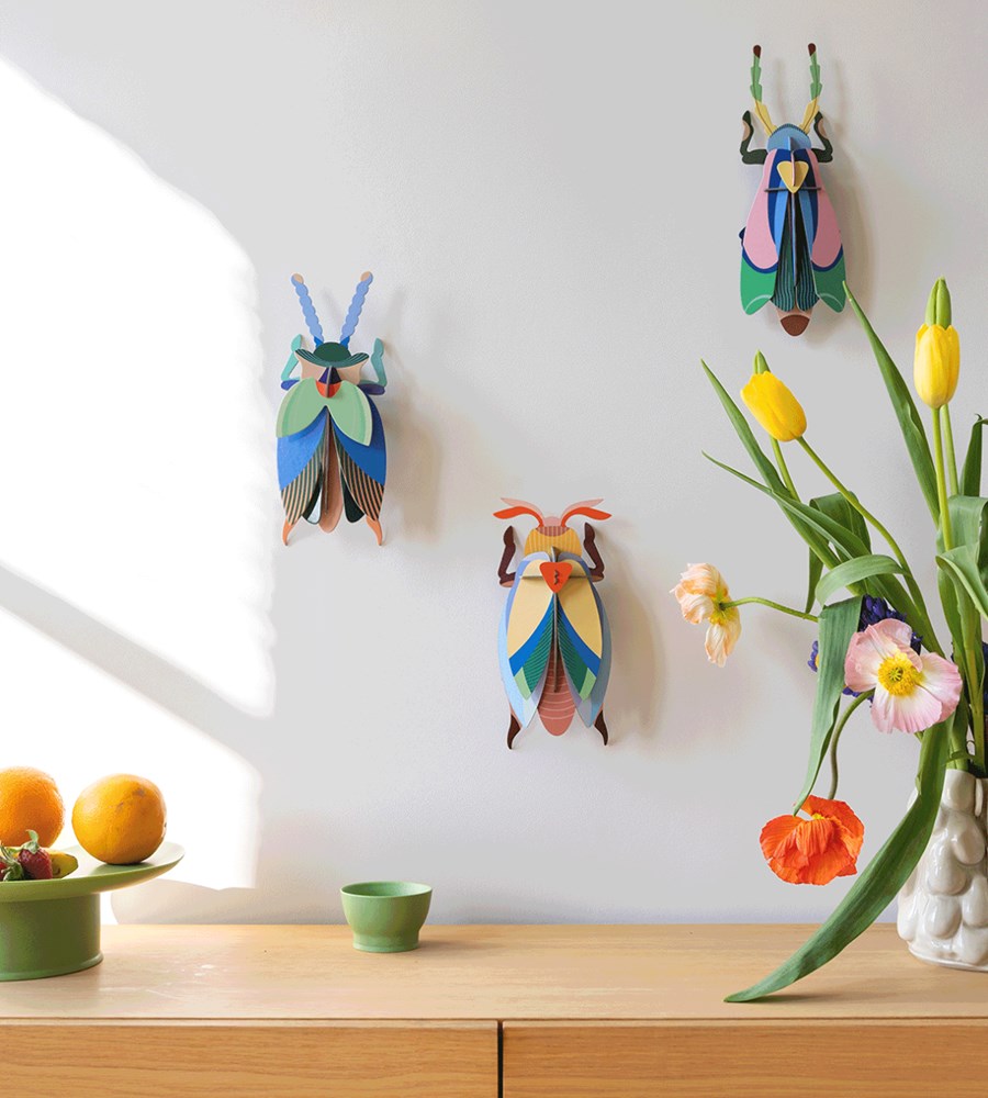 Studio Roof | Beetles Wall Art A4 | Lunar Jewel Beetle