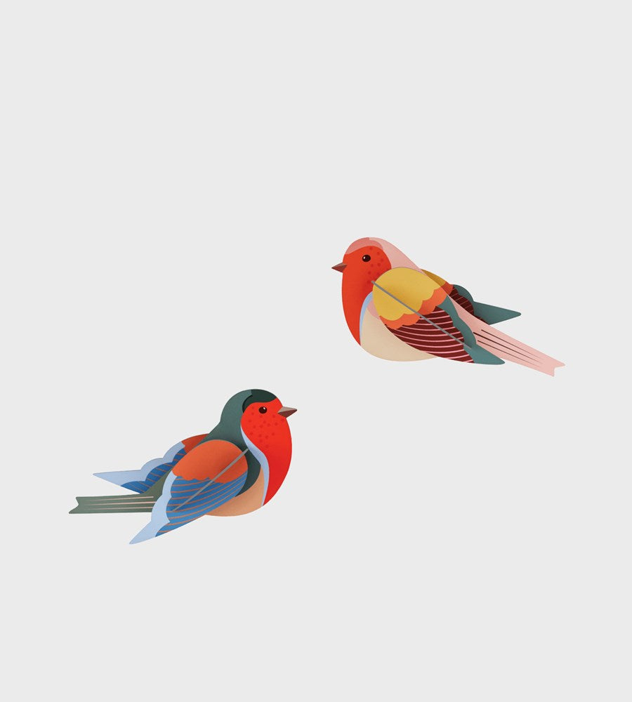 Studio Roof | Birds Wall Art B6 | Robins