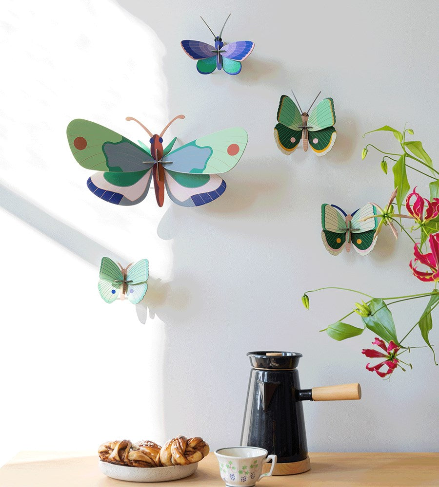 Studio Roof | Butterlies Wall Art A4 | Mint Forest Butterfly