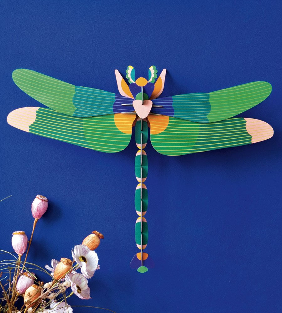 Studio Roof | Wall Art Butterflies A4 | Green Dragonfly