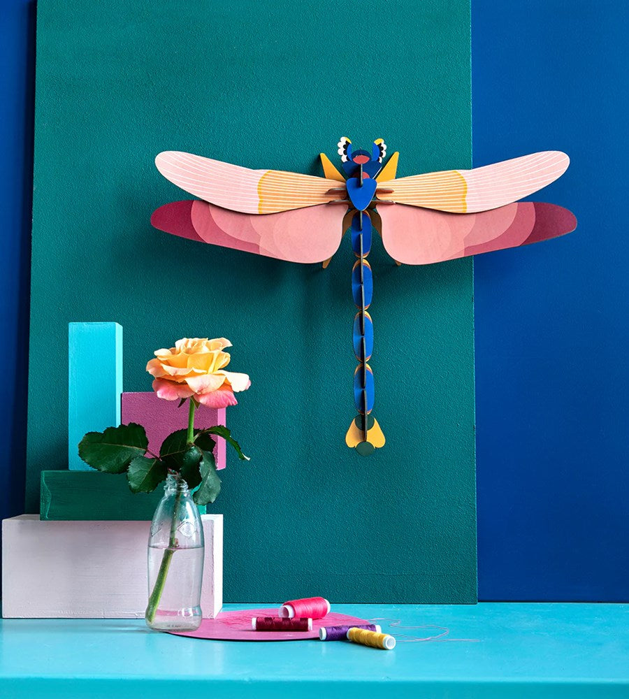 Studio Roof | Wall Art Butterflies A4 | Pink Dragonfly