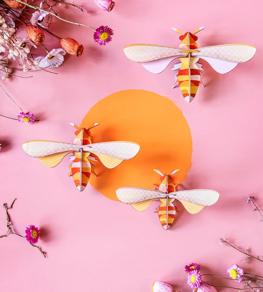 Studio Roof | Wall Art Butterflies A4 | Set of 3 Honey Bee