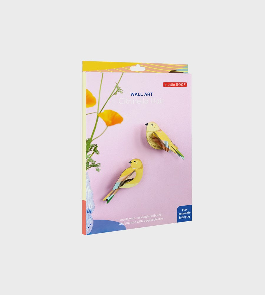 Studio Roof | Wall Art Garden Birds B6 | Citrinella Pair