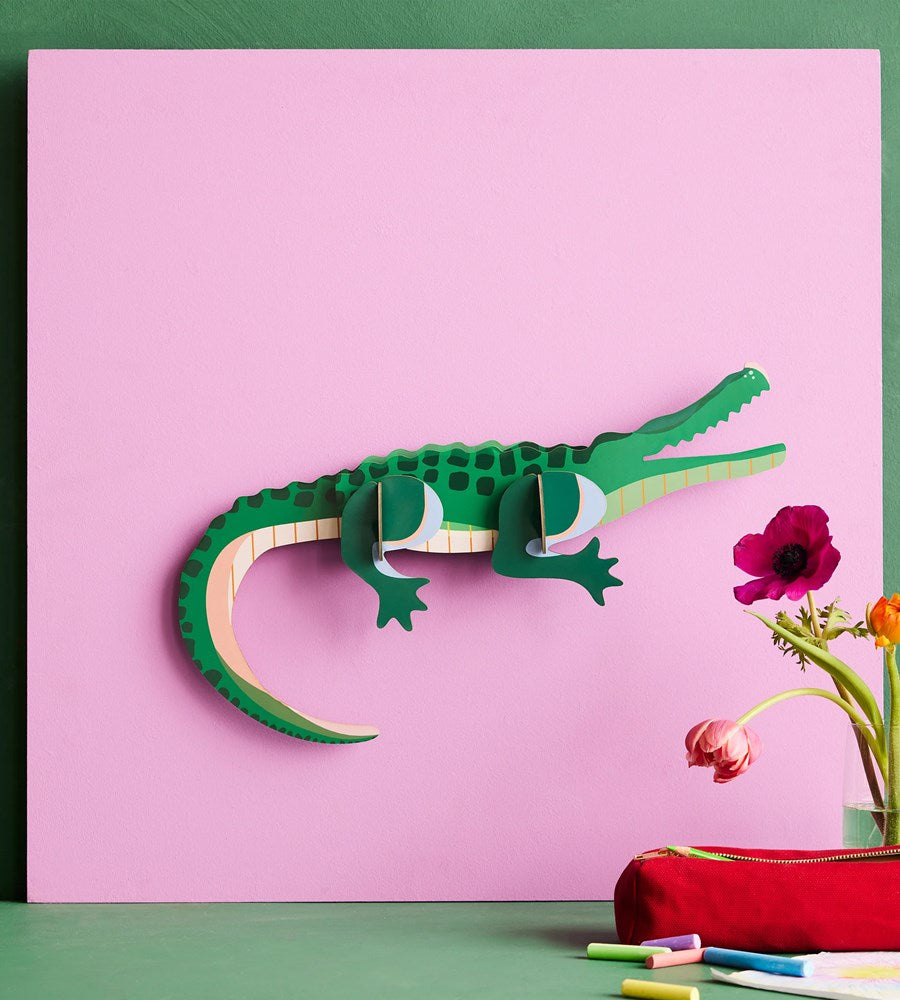 Studio Roof | Wall Art Jungle Animals A4 | Tall Crocodile