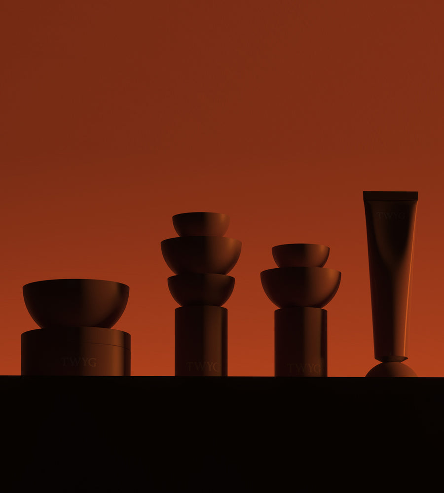 Set of TWYG products on a matching background