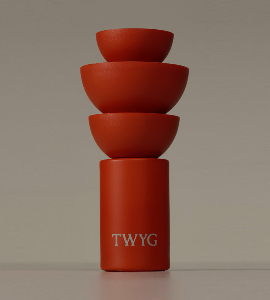 TWYG product against grey background
