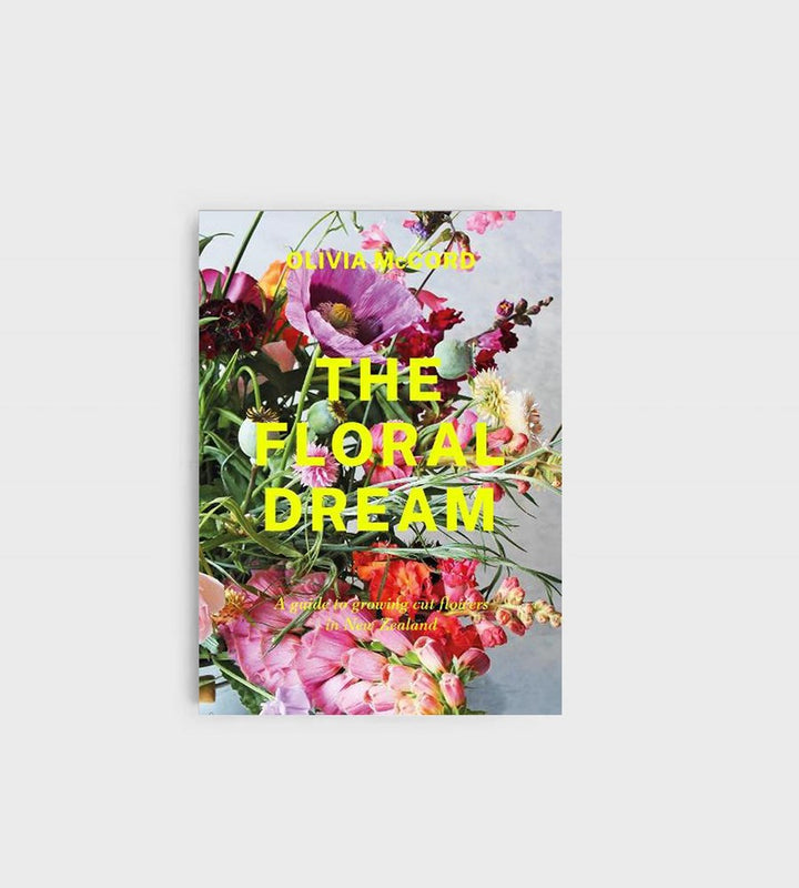 Book cover of 'The Floral Dream' with colorful flowers and yellow text on a light gray background