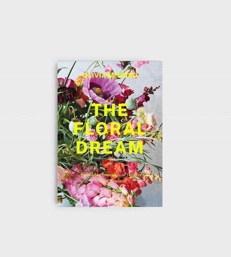 Book cover of 'The Floral Dream' with colorful flowers and yellow text on a light gray background