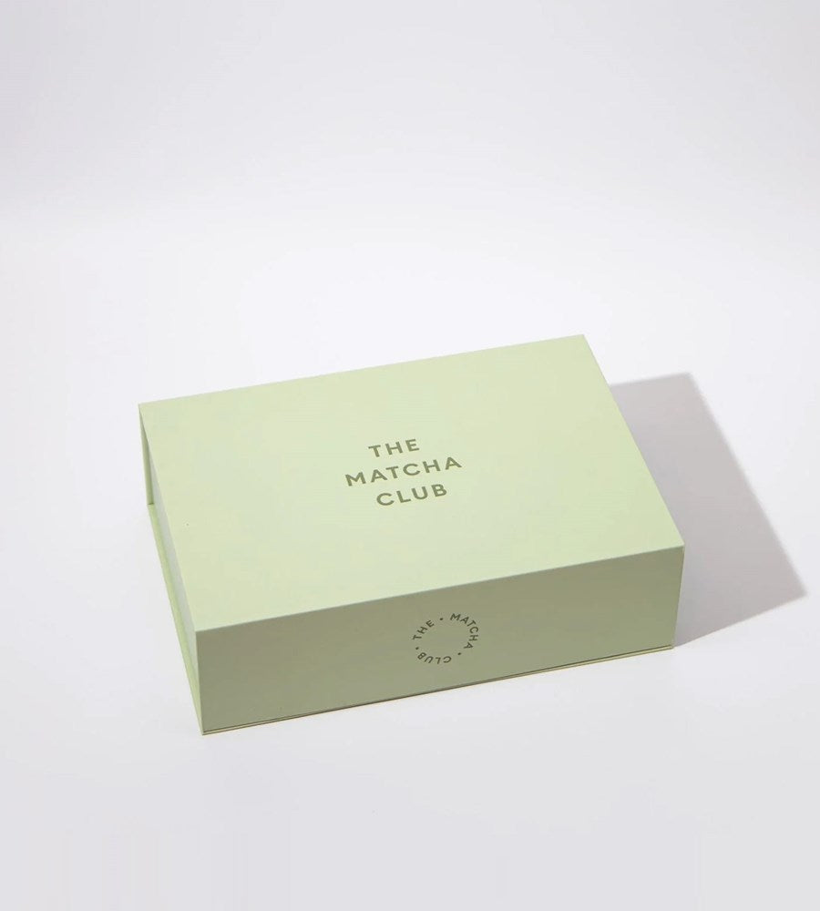 Light green box with 'The Matcha Club' branding on a white background