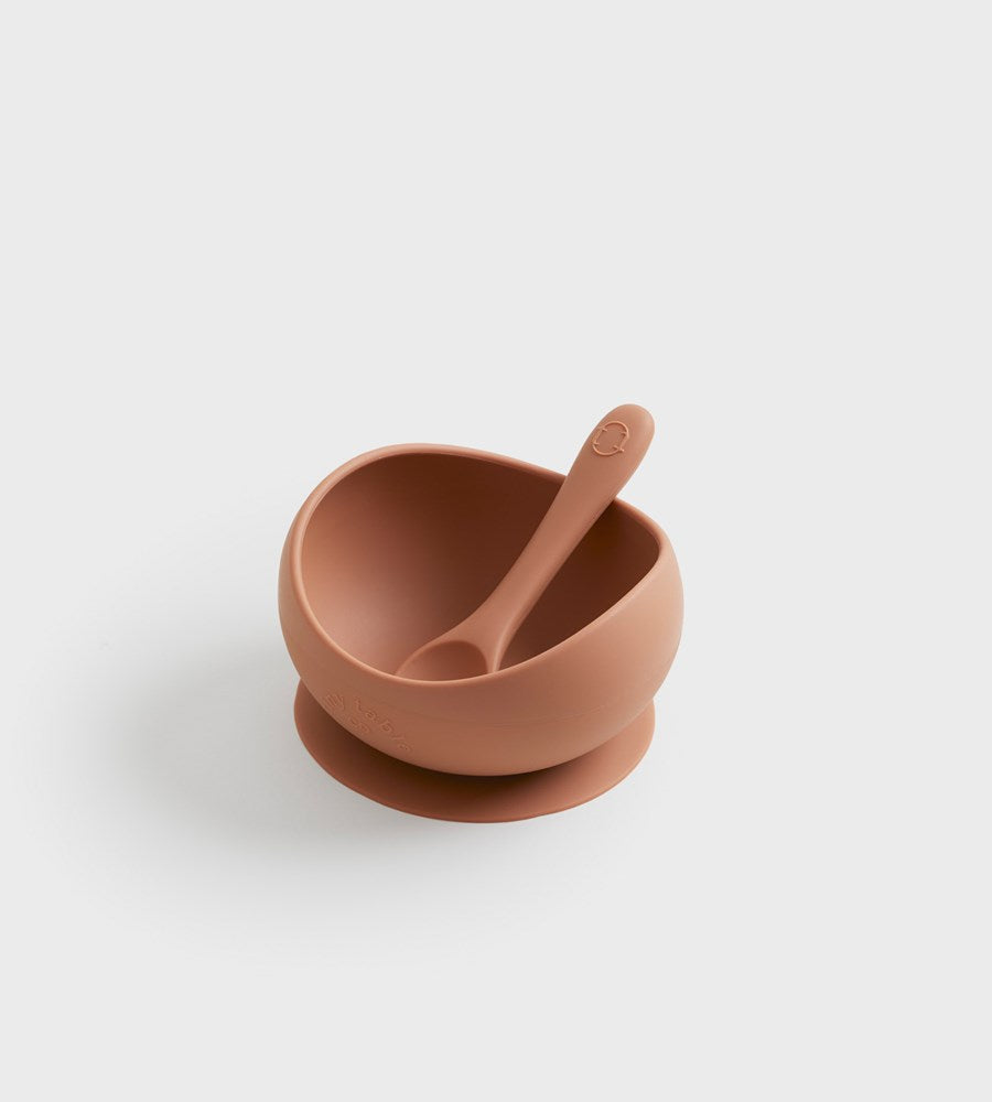 Tiny Table Co. | Suction Bowl and Spoon Set | Clay