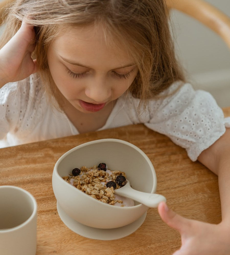 Tiny Table Co. | Suction Bowl and Spoon Set | Sand