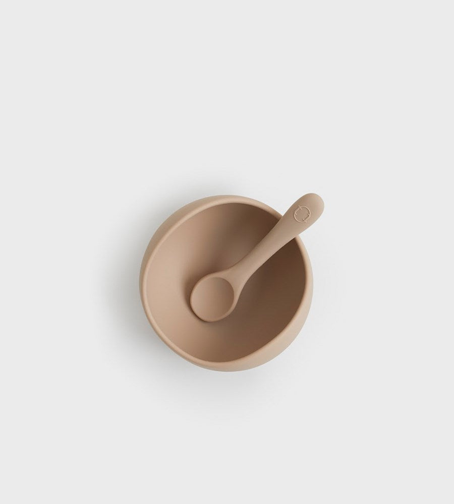 Tiny Table Co. | Suction Bowl and Spoon Set | Stone