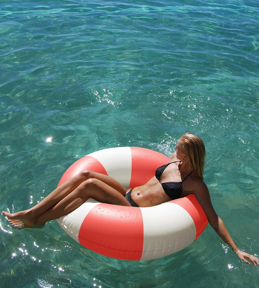 SunnyLife | Tube Pool Ring Tomato | Red Stripe