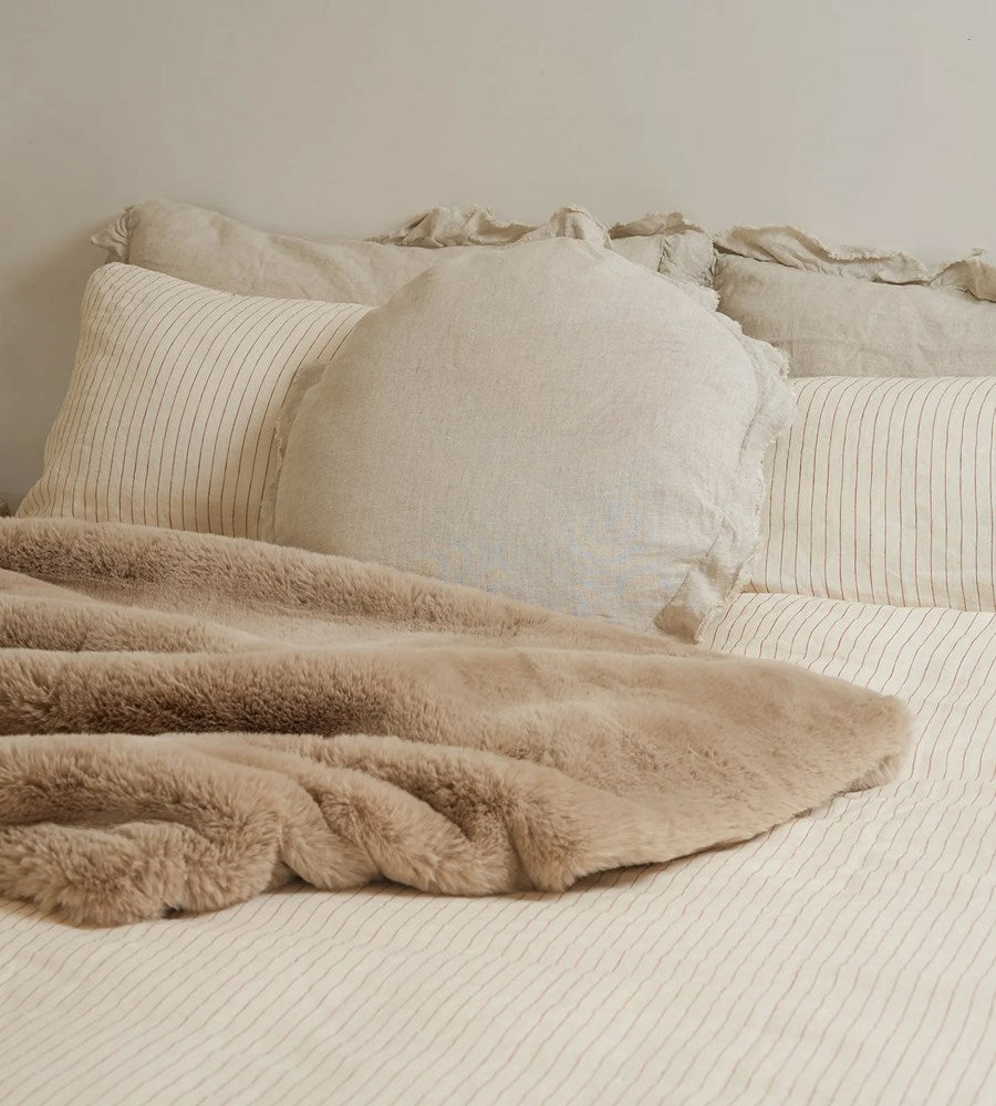 Home Lab | Vegan Fur Throw | Big Bear Pewter