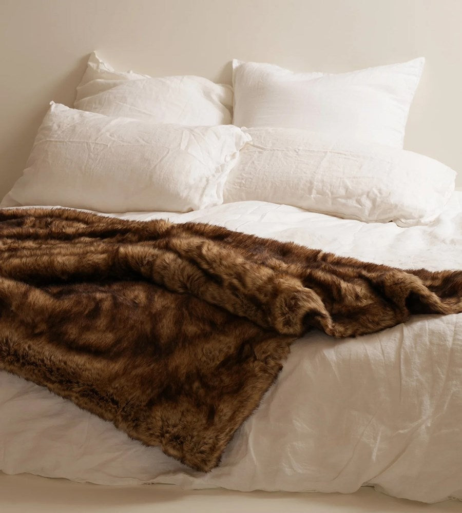 Home Lab | Vegan Fur Throw | Wolf