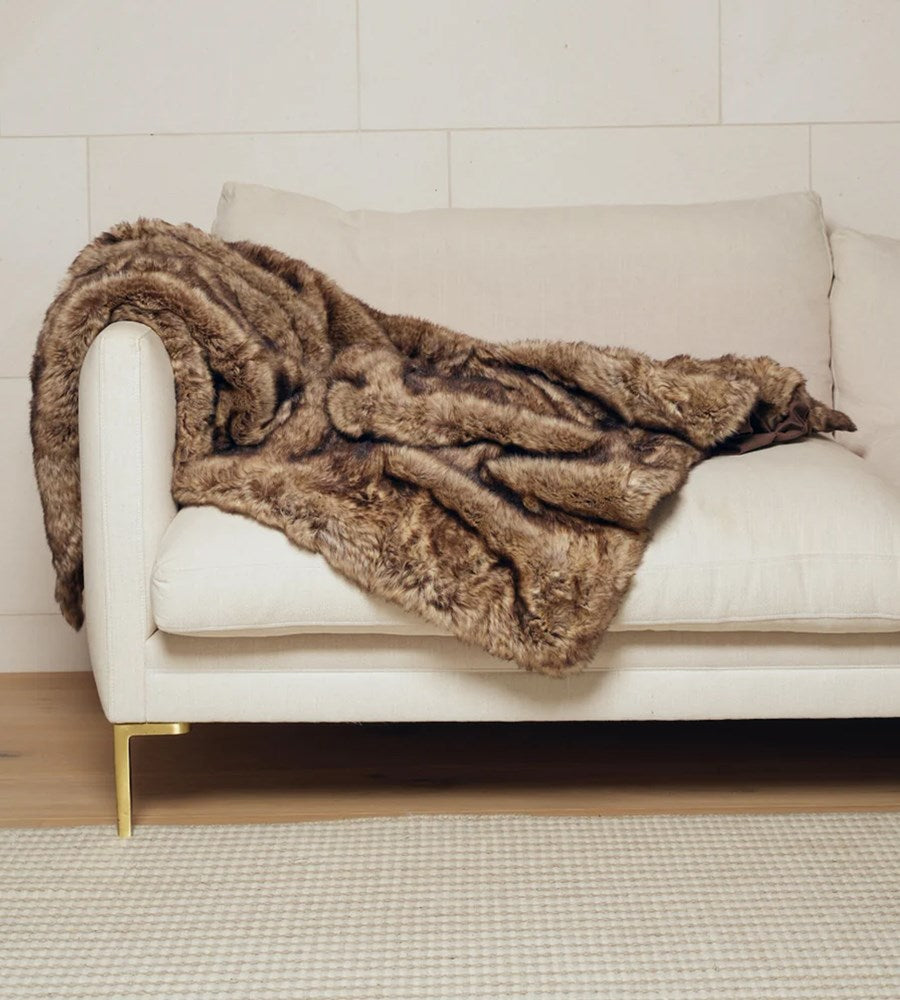 Home Lab | Vegan Fur Throw | Wolf