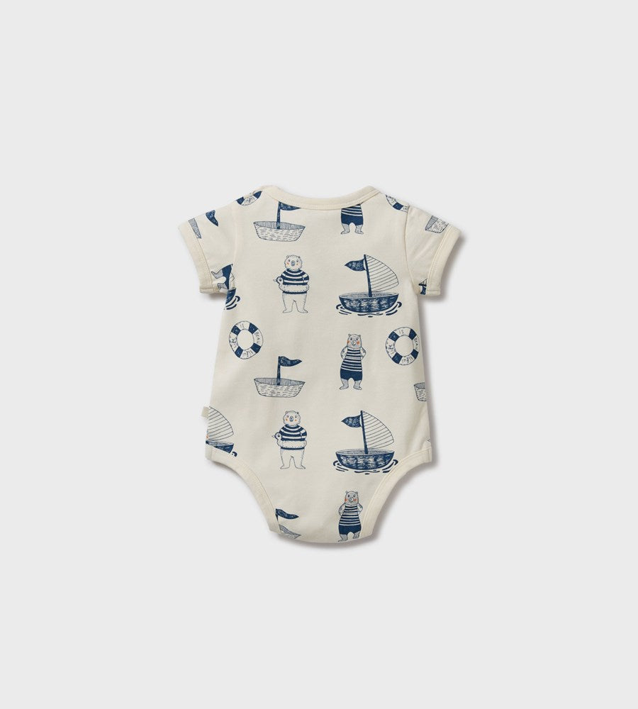 Wilson & Frenchy | Organic Short Sleeve Bodysuit | Nautical Bear