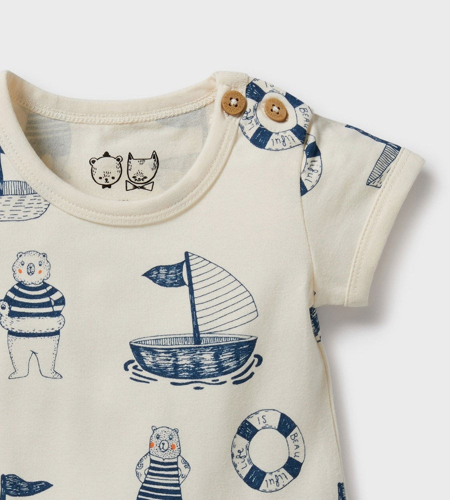 Wilson & Frenchy | Organic Short Sleeve Bodysuit | Nautical Bear