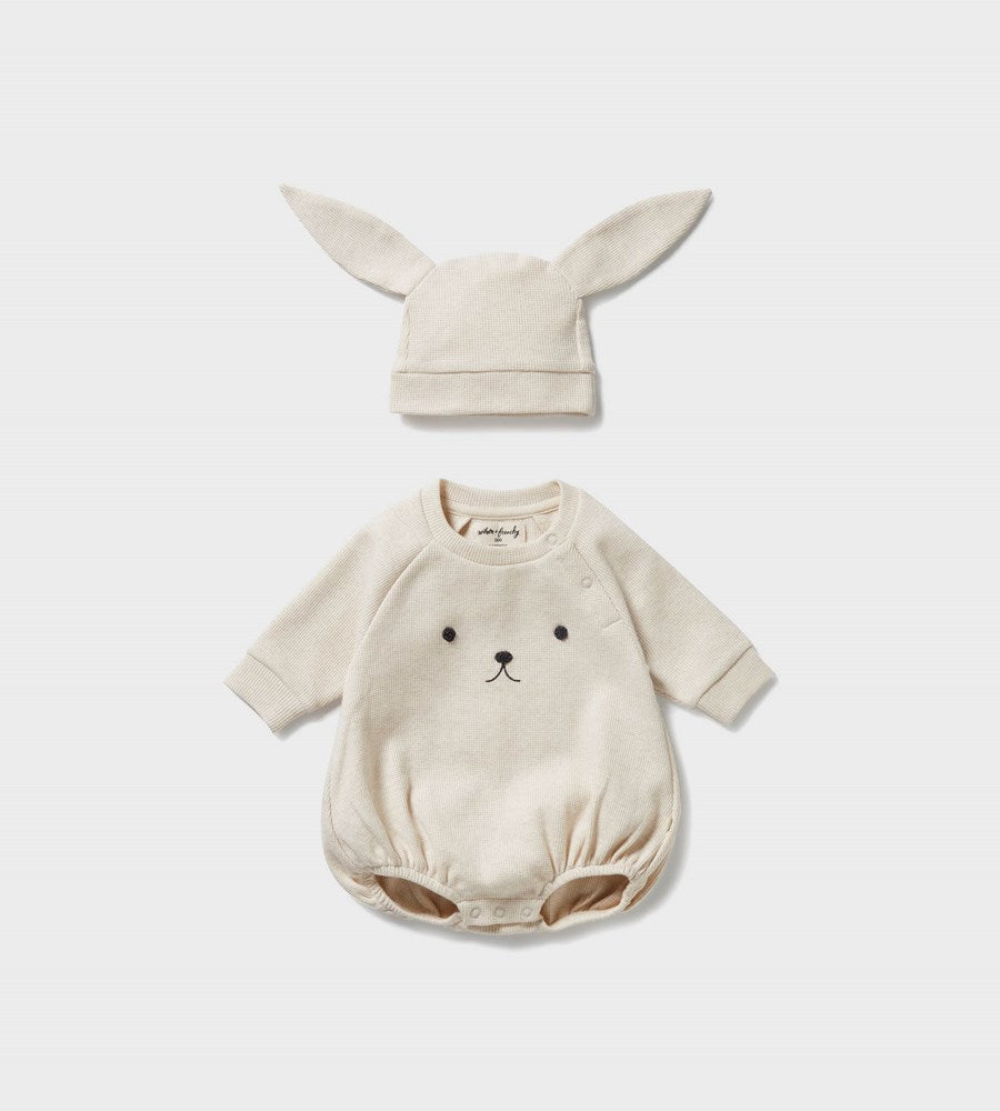 Wilson & Frenchy | Organic Cotton Waffle Bunny Set | Oatmeal Melange