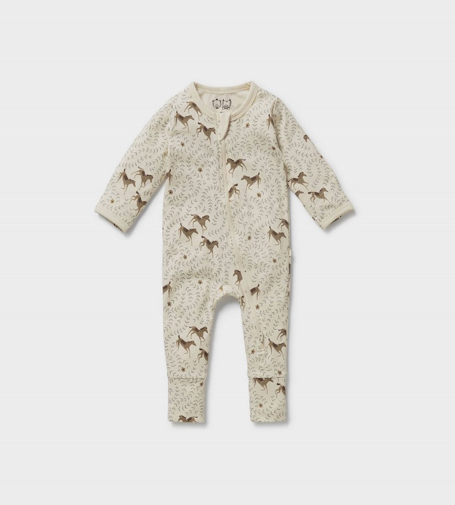 Wilson & Frenchy | Organic Cotton Zipsuit with Feet | Trixie Horse