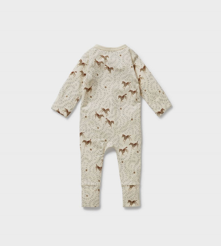 Wilson & Frenchy | Organic Cotton Zipsuit with Feet | Trixie Horse