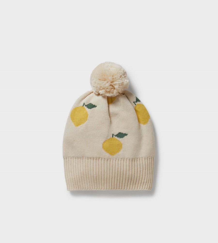 Wilson & Frenchy | Organic Knitted Jacquard Hat | Lemony