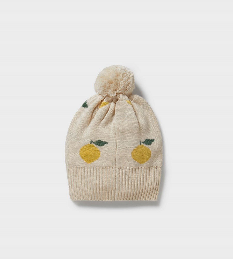 Wilson & Frenchy | Organic Knitted Jacquard Hat | Lemony