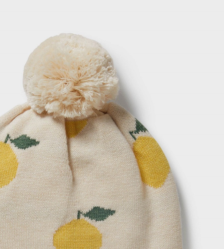 Wilson & Frenchy | Organic Knitted Jacquard Hat | Lemony